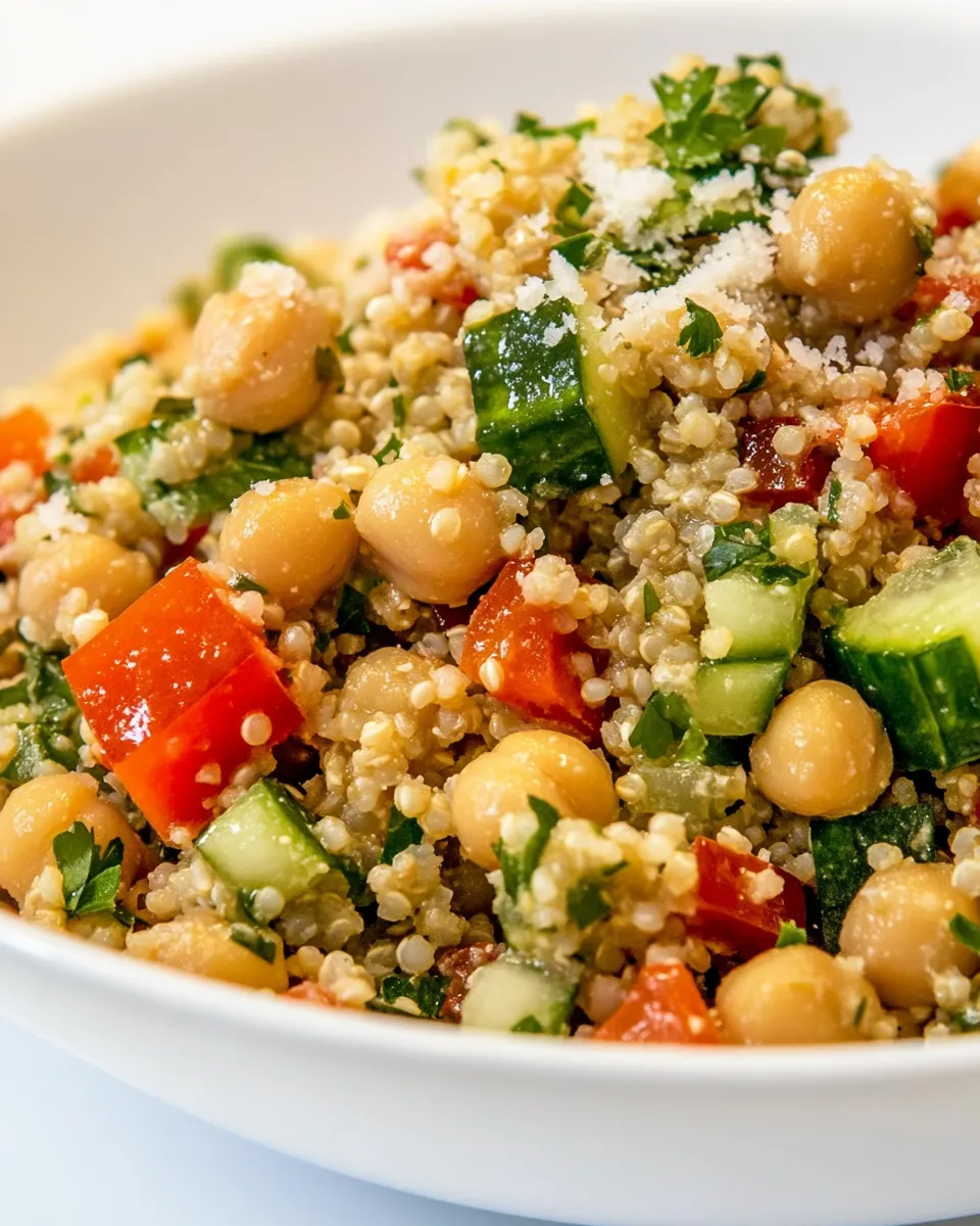 Delicious Quinoa & Chickpea Salad shot