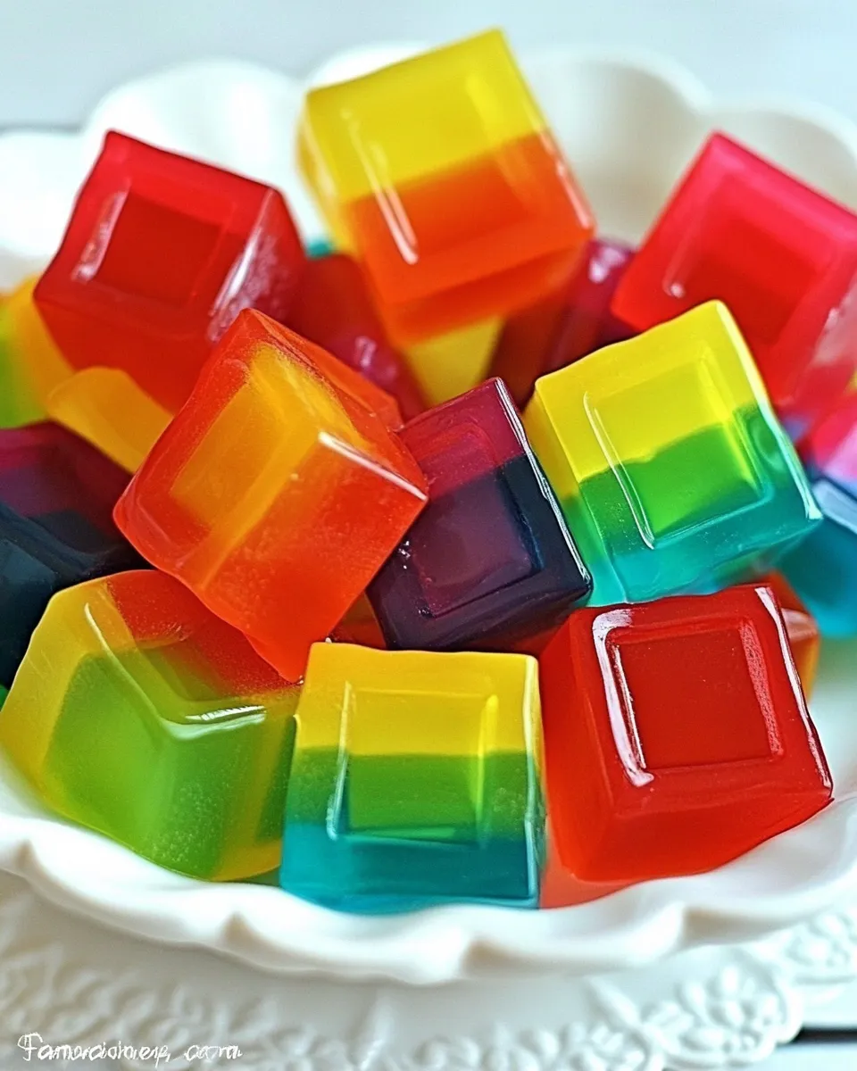 Easy Rainbow Jello Cubes photo