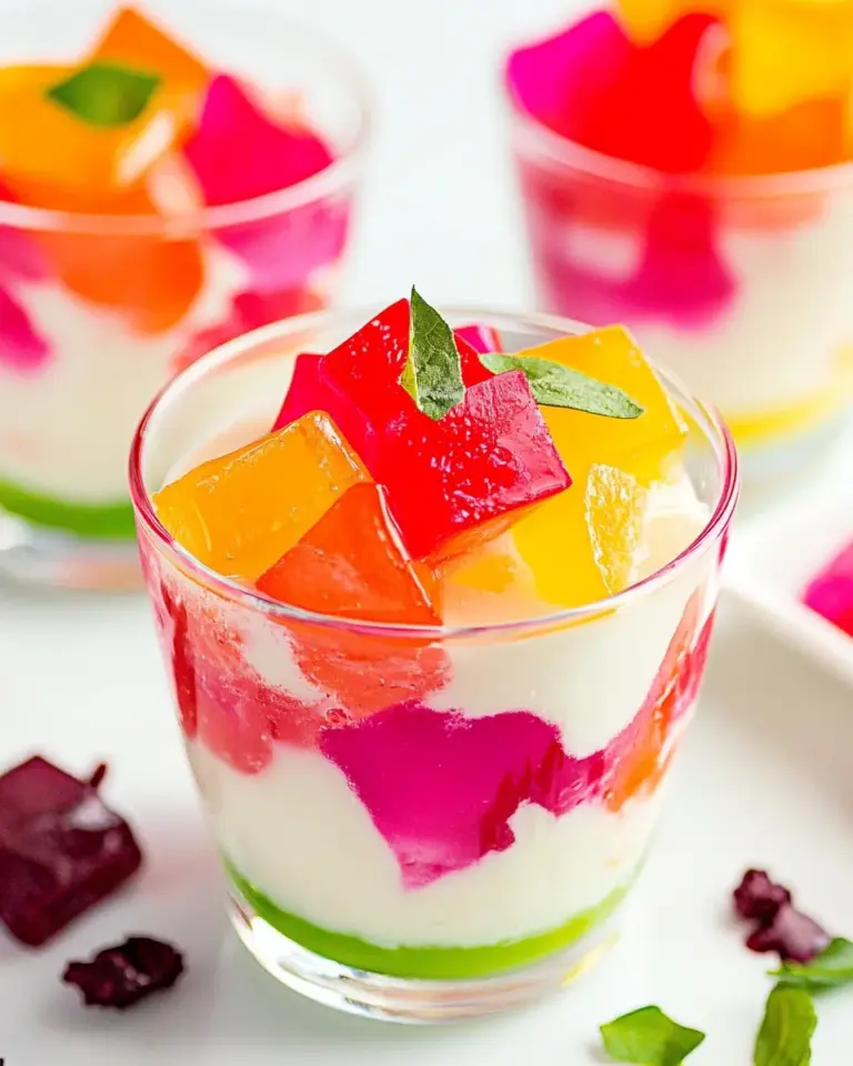 Homemade Rainbow Jello Parfait Cups photo