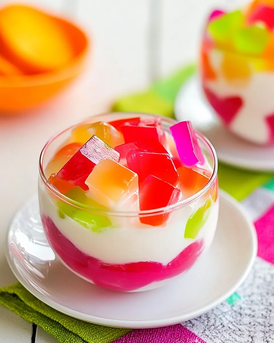 Easy Rainbow Jello Parfait Cups image