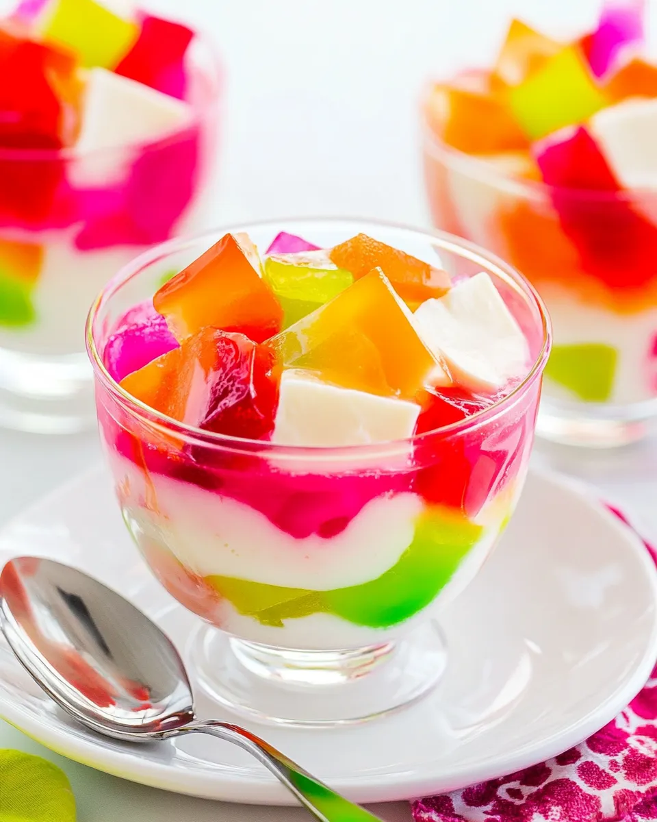 Best Rainbow Jello Parfait Cups shot