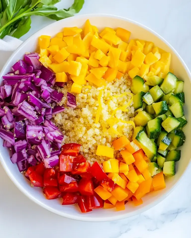 Homemade Rainbow Quinoa Salad with Lemon Dressing photo