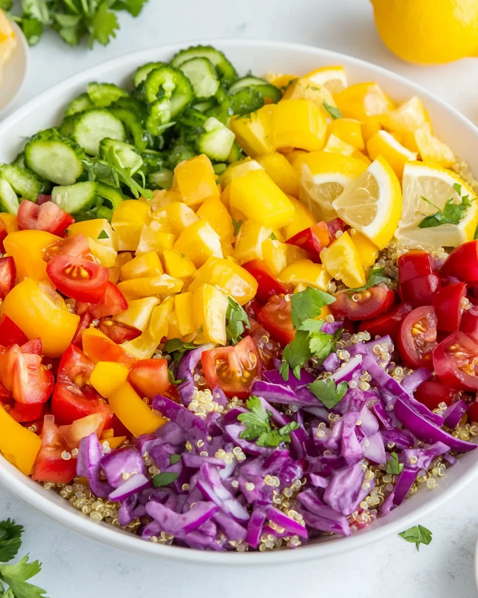 Delicious Rainbow Quinoa Salad with Lemon Dressing image