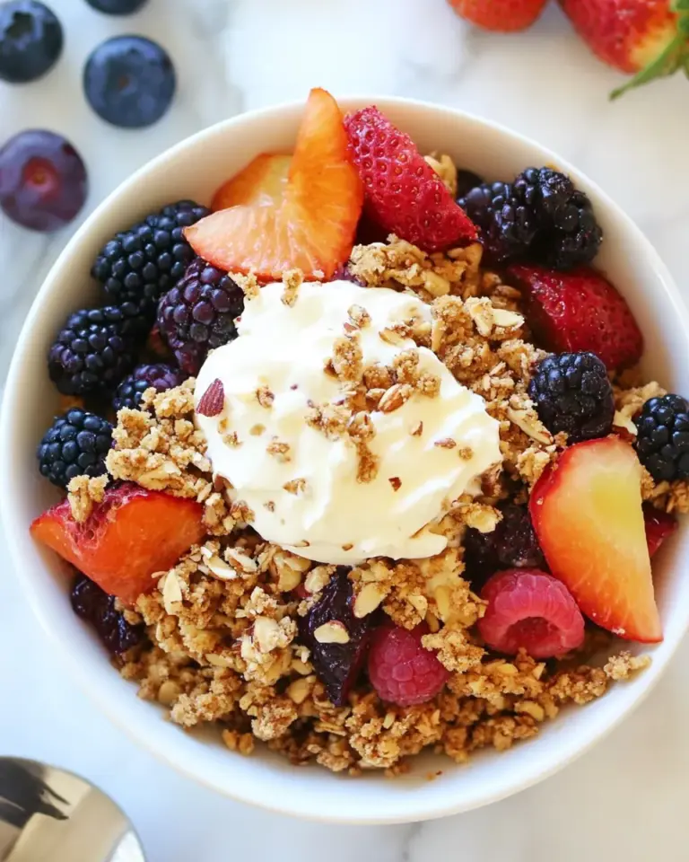 Easy Raw Fruit Crumbles with Almond Cream photo