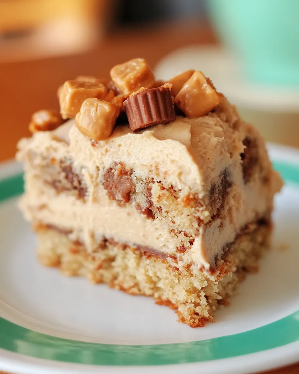 Best Reeses Peanut Butter Cup Banana Cake with Peanut Butter Cream Cheese Frosting recipe photo