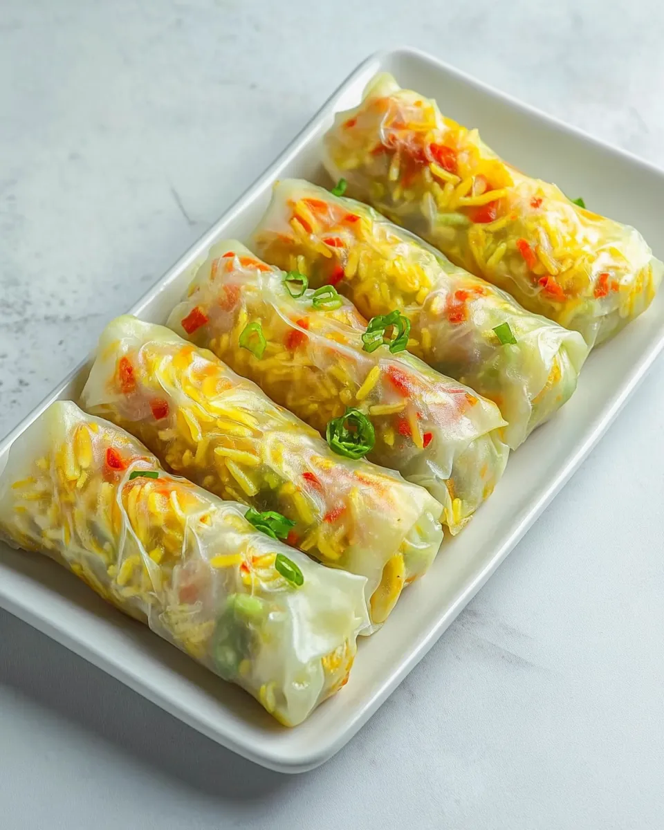 Quick Rice Paper Samosa Rolls shot