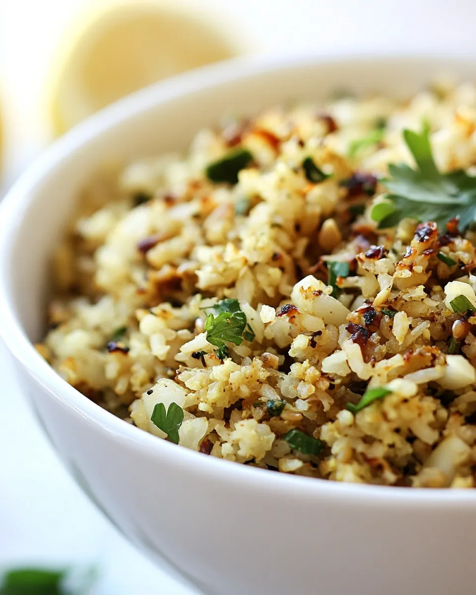 Easy Roasted Cauliflower Rice with Garlic and Lemon photo