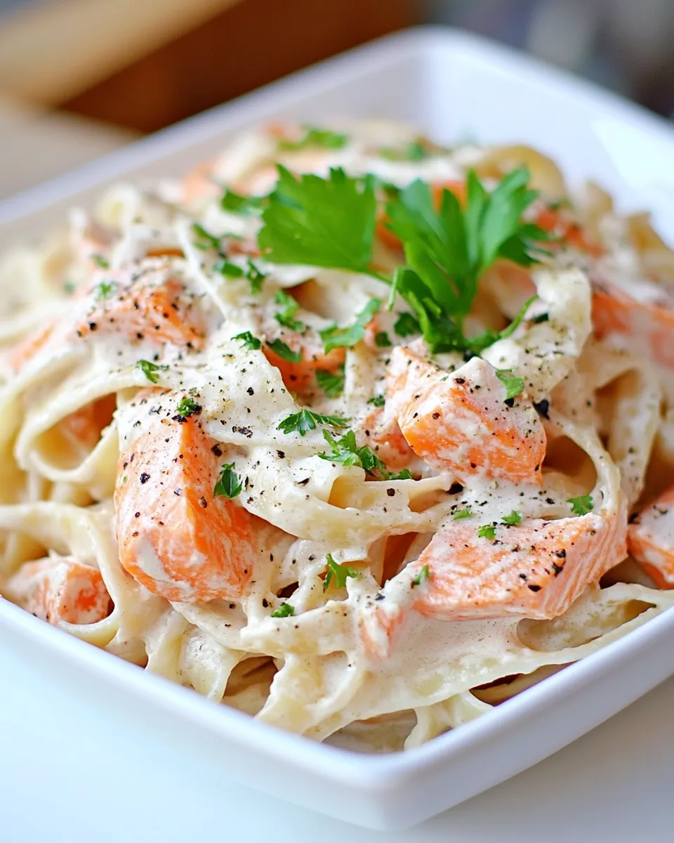 Delicious Salmon Pasta shot