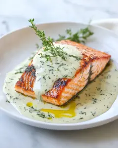 Easy Salmon with Creamy Garlic Dijon Sauce photo