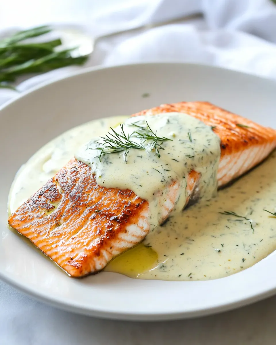 Delicious Salmon with Creamy Garlic Dijon Sauce recipe image