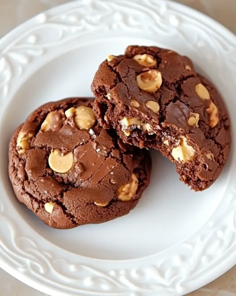 Homemade Salted Double Chocolate Peanut Butter Cookies photo