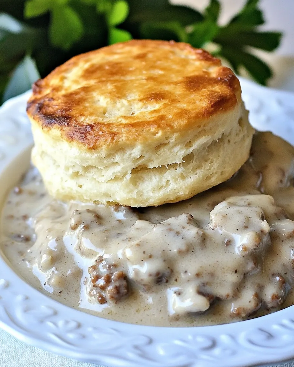 Easy Sausage Gravy and Biscuit Skillet Recipe shot
