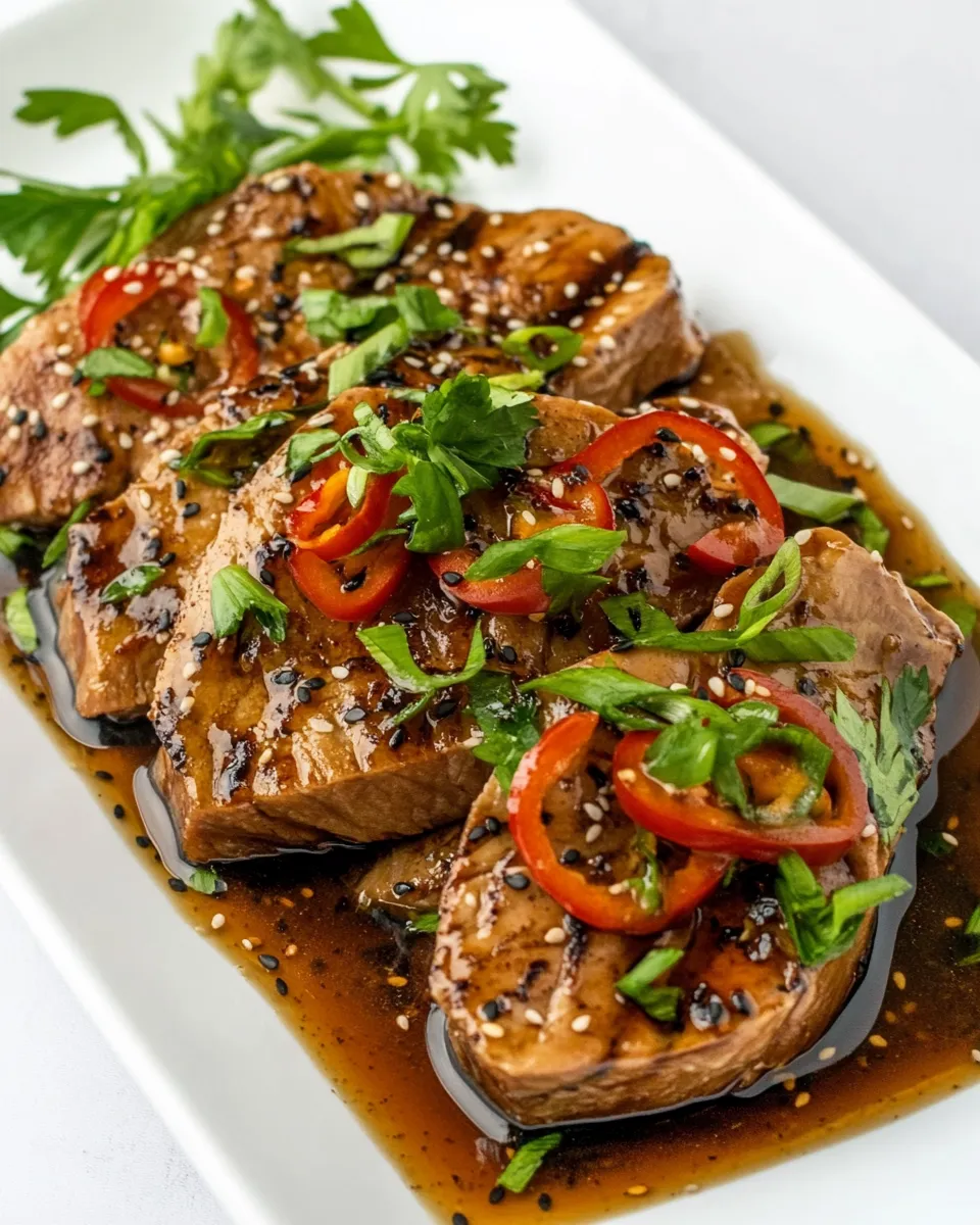 Healthy Sesame Balsamic Tuna shot