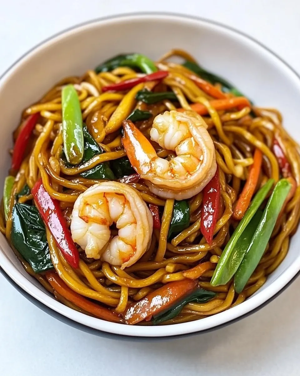 Quick Shrimp Lo Mein shot