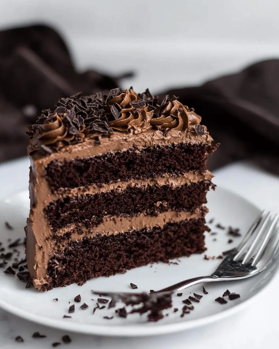 Delicious Simple Chocolate Birthday Cake with Whipped Chocolate Buttercream . shot