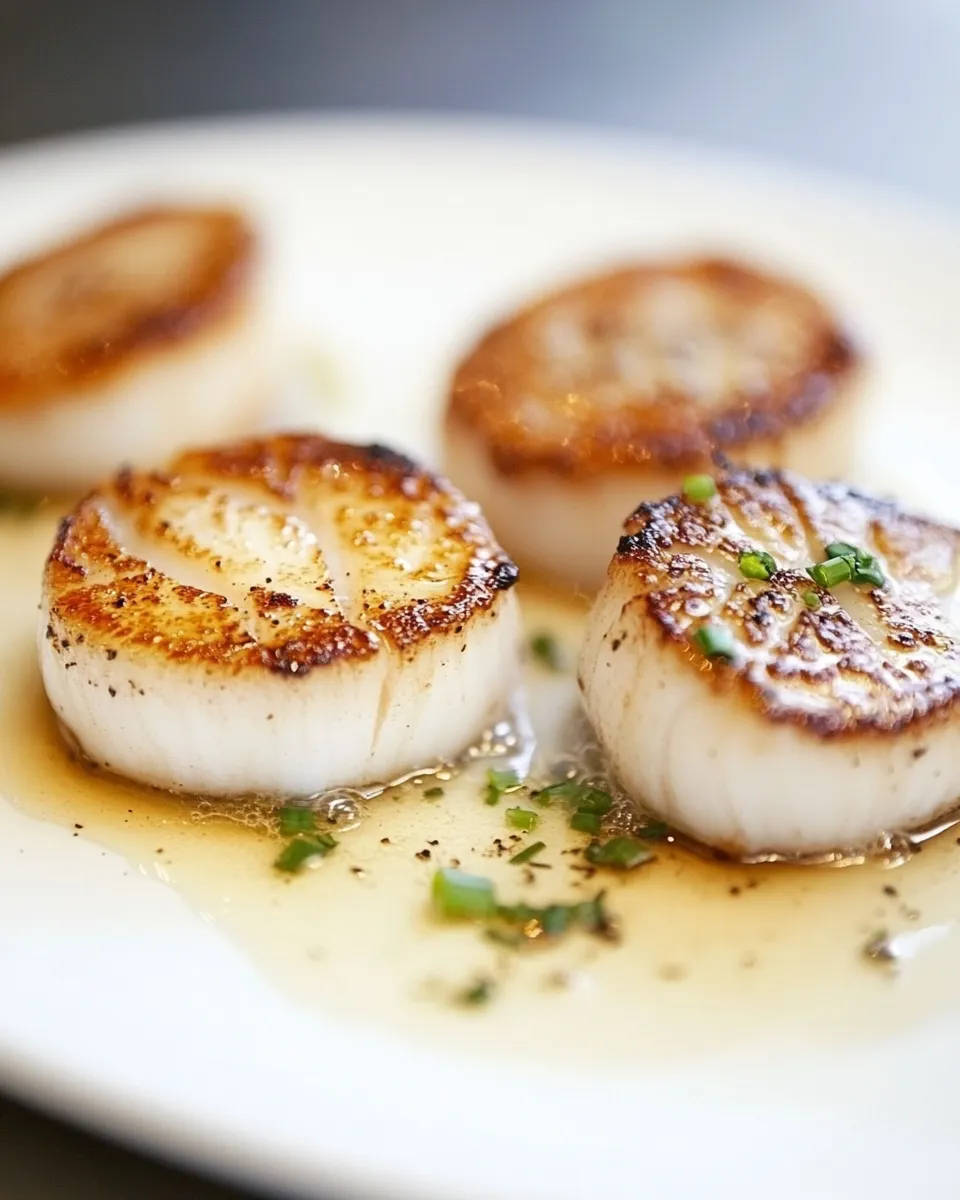Delicious Simple Pan Seared Scallops image