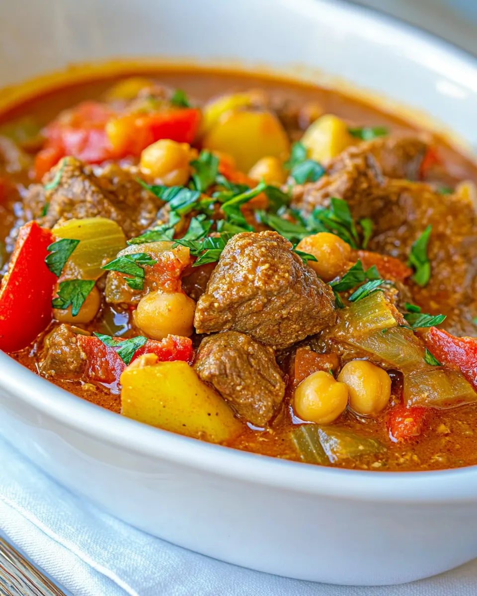 Homemade Slow Cooker Beef Stew with Chickpeas photo