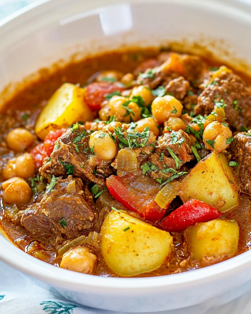 Easy Slow Cooker Beef Stew with Chickpeas recipe photo