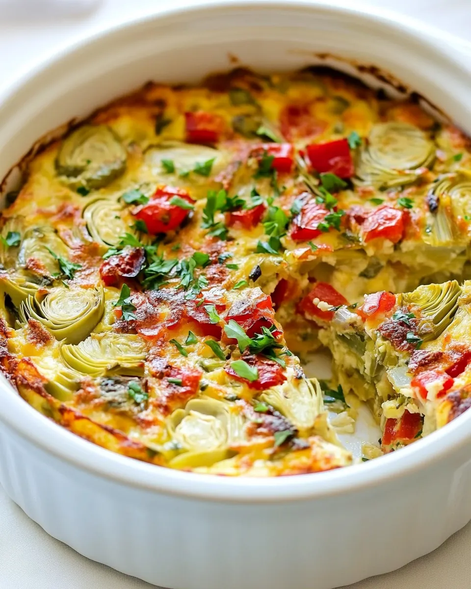 Homemade Slow Cooker Breakfast Casserole with Artichokes photo