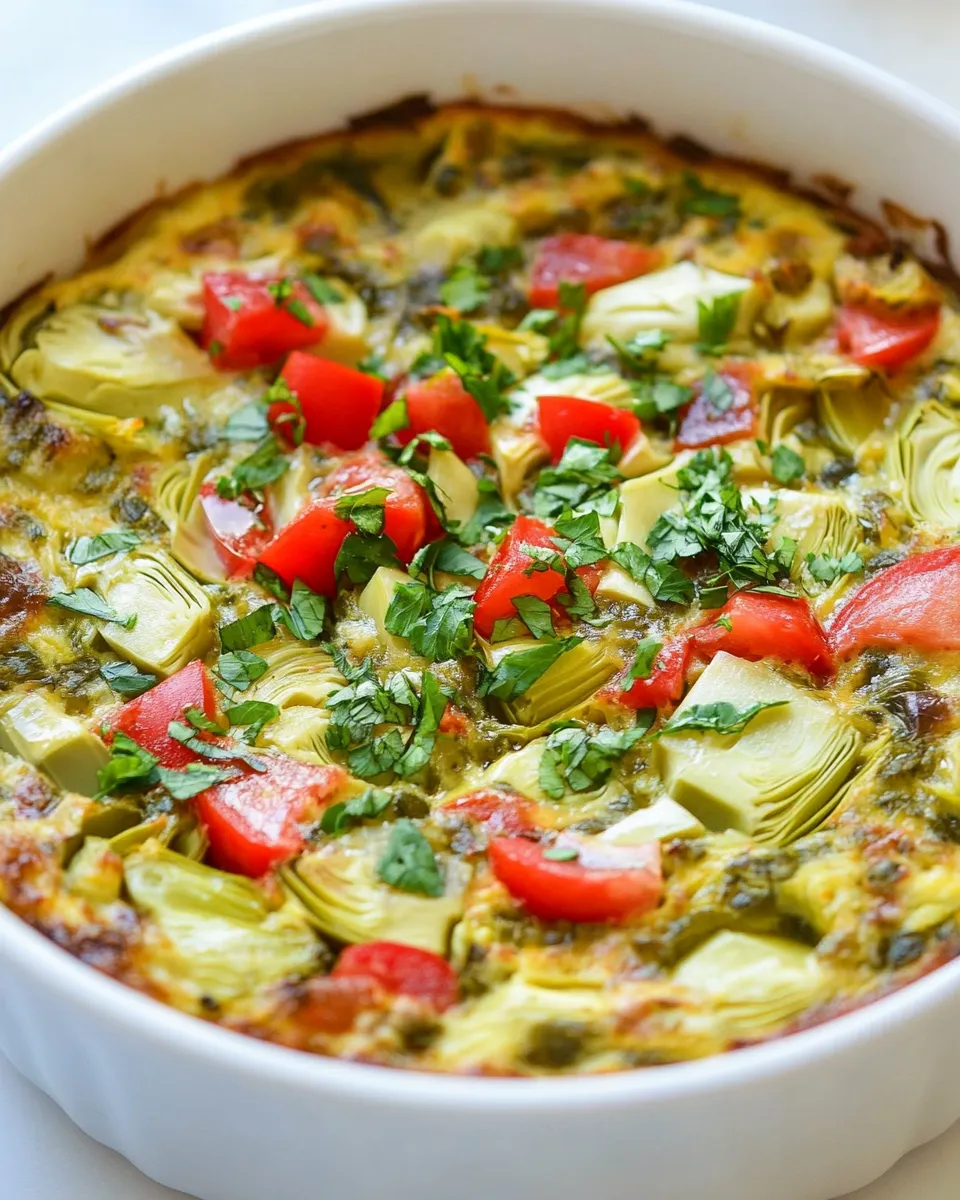 Delicious Slow Cooker Breakfast Casserole with Artichokes image