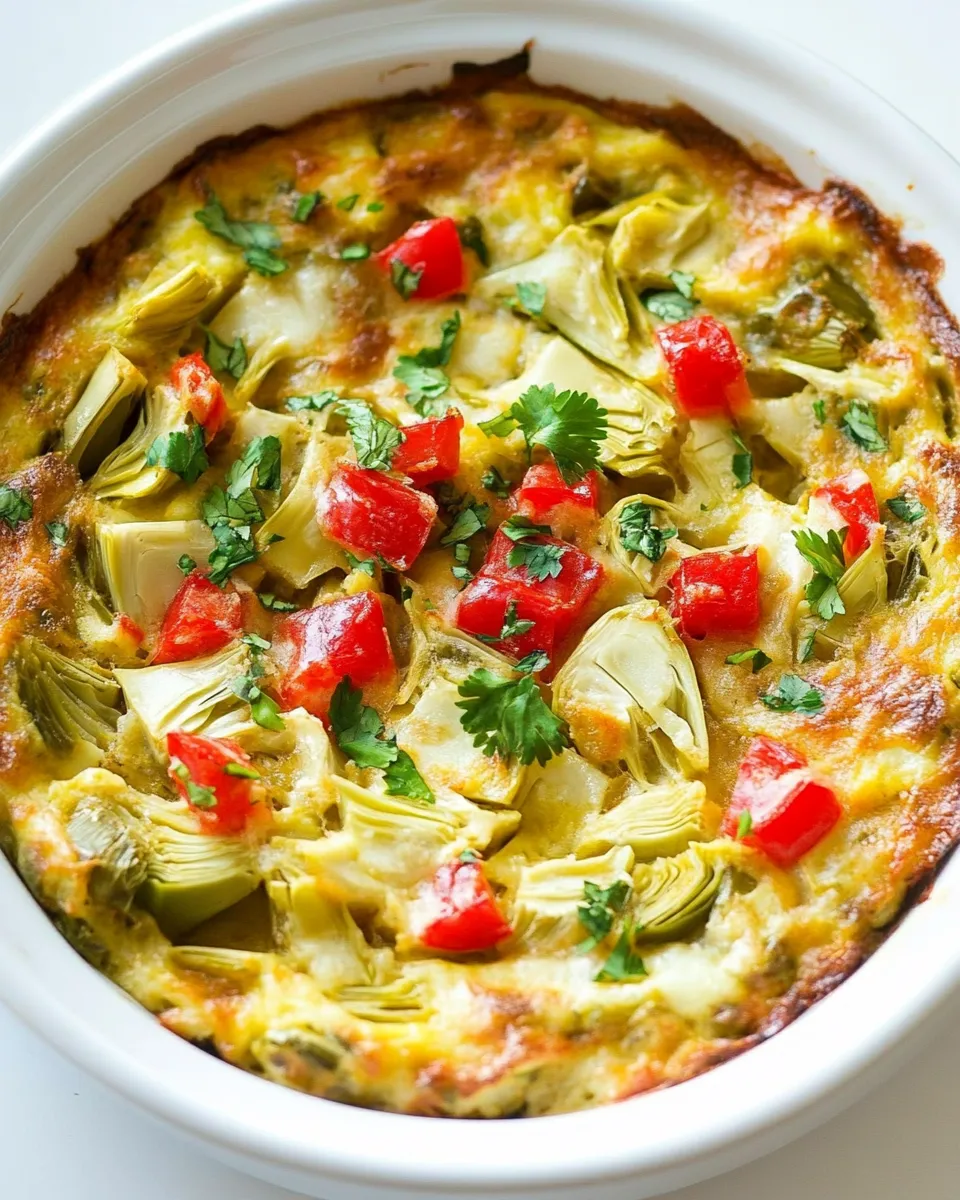 Easy Slow Cooker Breakfast Casserole with Artichokes recipe photo