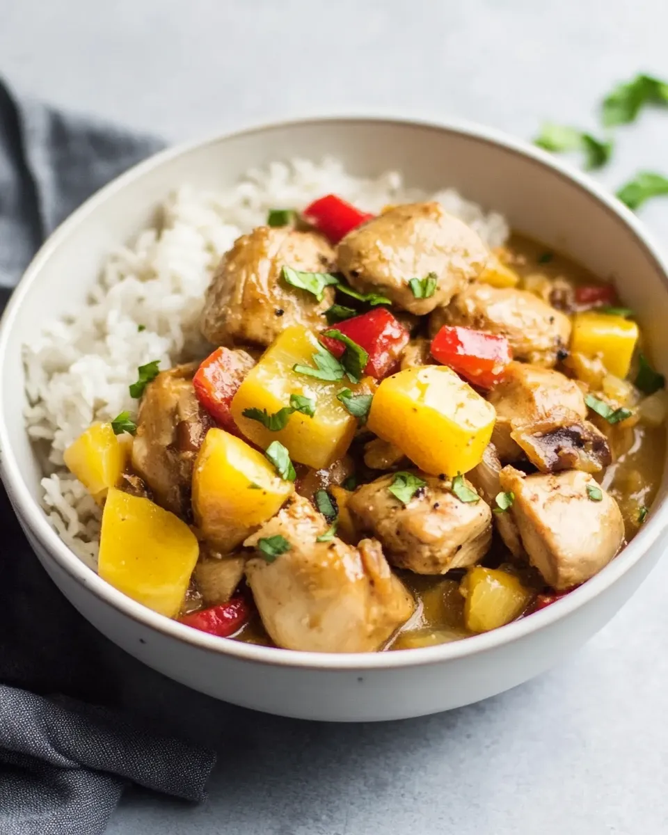 Delicious Slow Cooker Polynesian Chicken shot