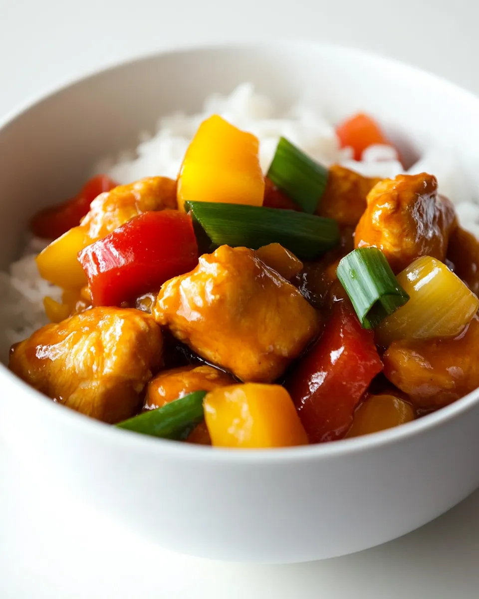 Delicious Slow Cooker Sweet and Sour Chicken shot
