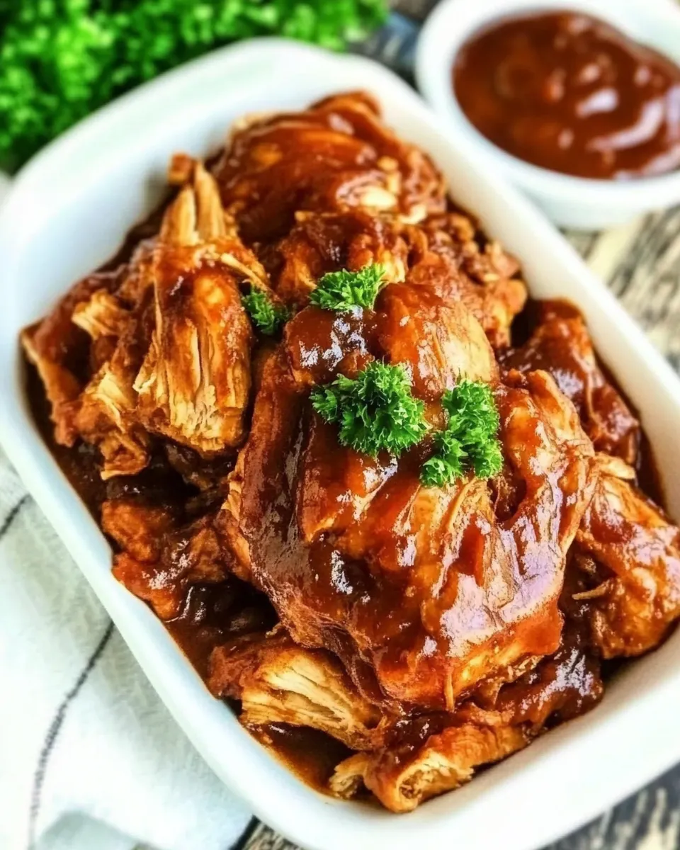 Delicious Slow Cooker Zesty BBQ Chicken shot
