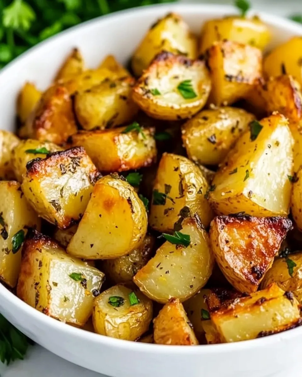 Delicious Slow Roasted Greek Lemon Potatoes recipe image