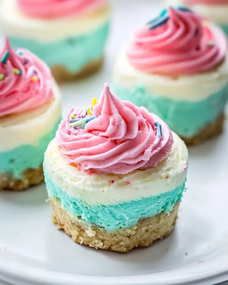 Homemade Small-batch No-bake Unicorn Cheesecakes photo