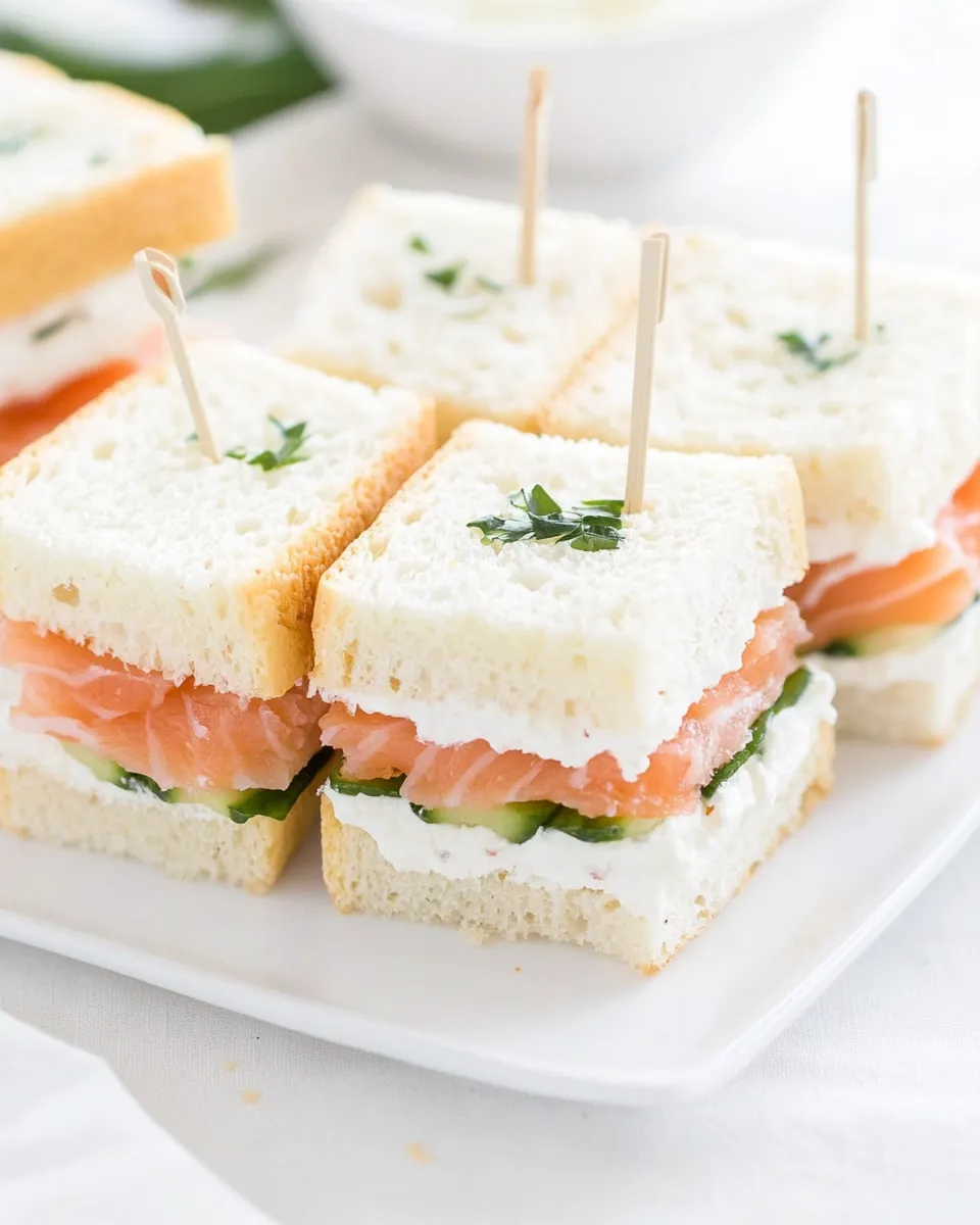 Homemade Smoked Salmon Tea Sandwiches Recipe photo