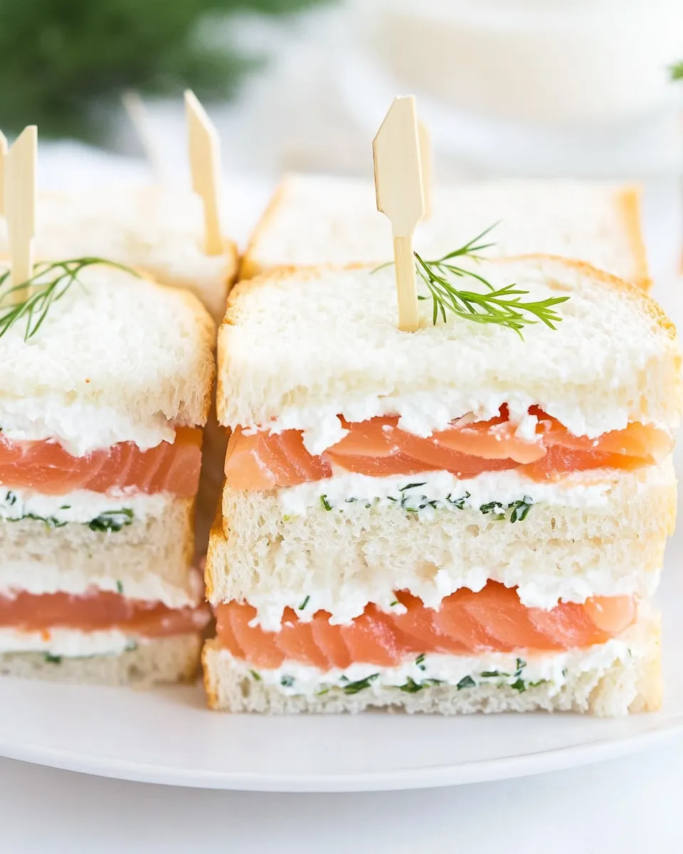 Classic Smoked Salmon Tea Sandwiches Recipe image