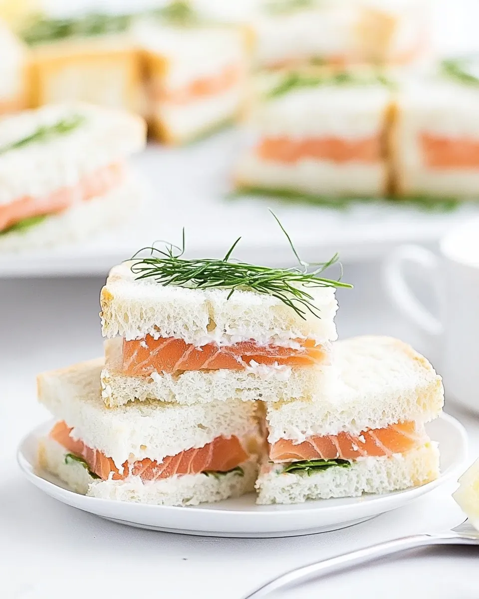 Delicious Smoked Salmon Tea Sandwiches Recipe shot