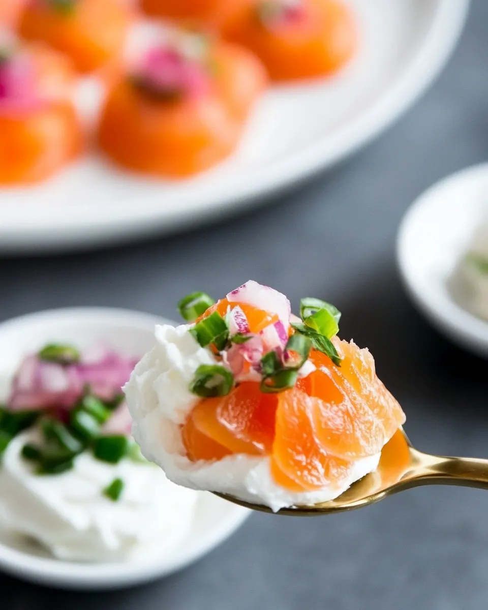 Delicious Smoked Salmon and Cream Cheese Spoons image
