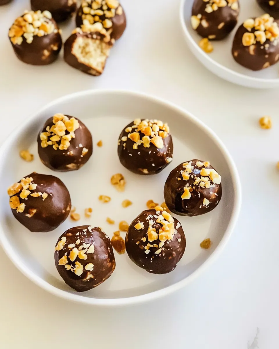 Healthy Snickers Protein Balls shot