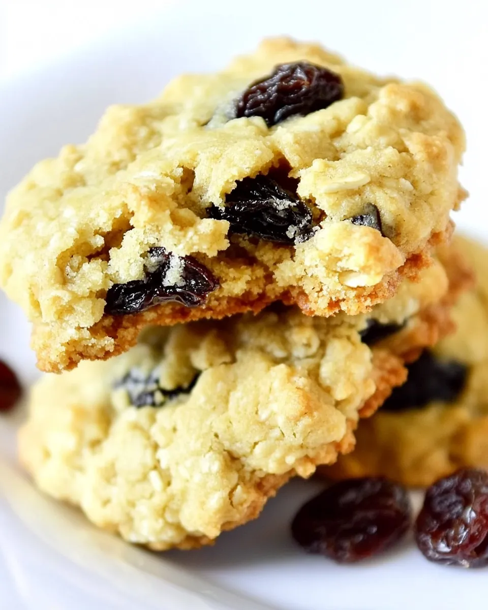 Easy Soft Oatmeal Raisin Cookies Recipe shot