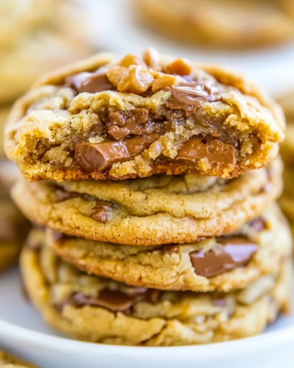 Quick Soft and Chewy Toffee and Milk Chocolate Peanut Butter Cookies recipe photo