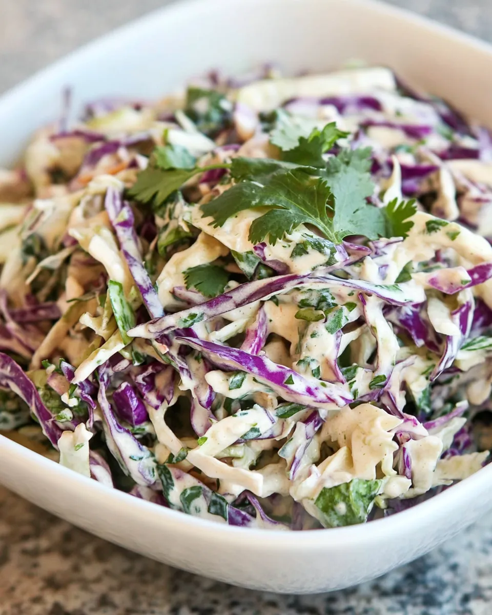 Easy Spicy Mexican Slaw with Lime and Cilantro food shot