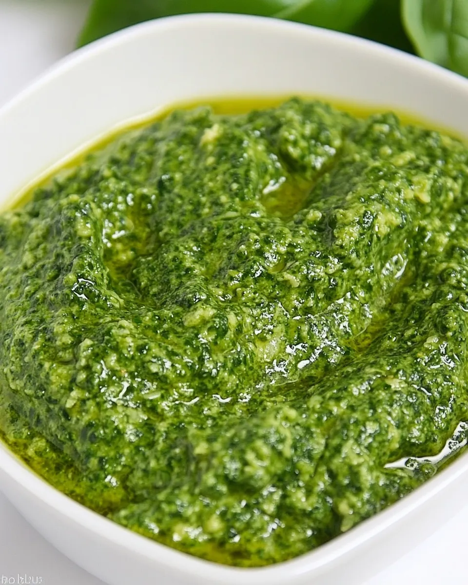 Delicious Spinach Basil Pesto shot
