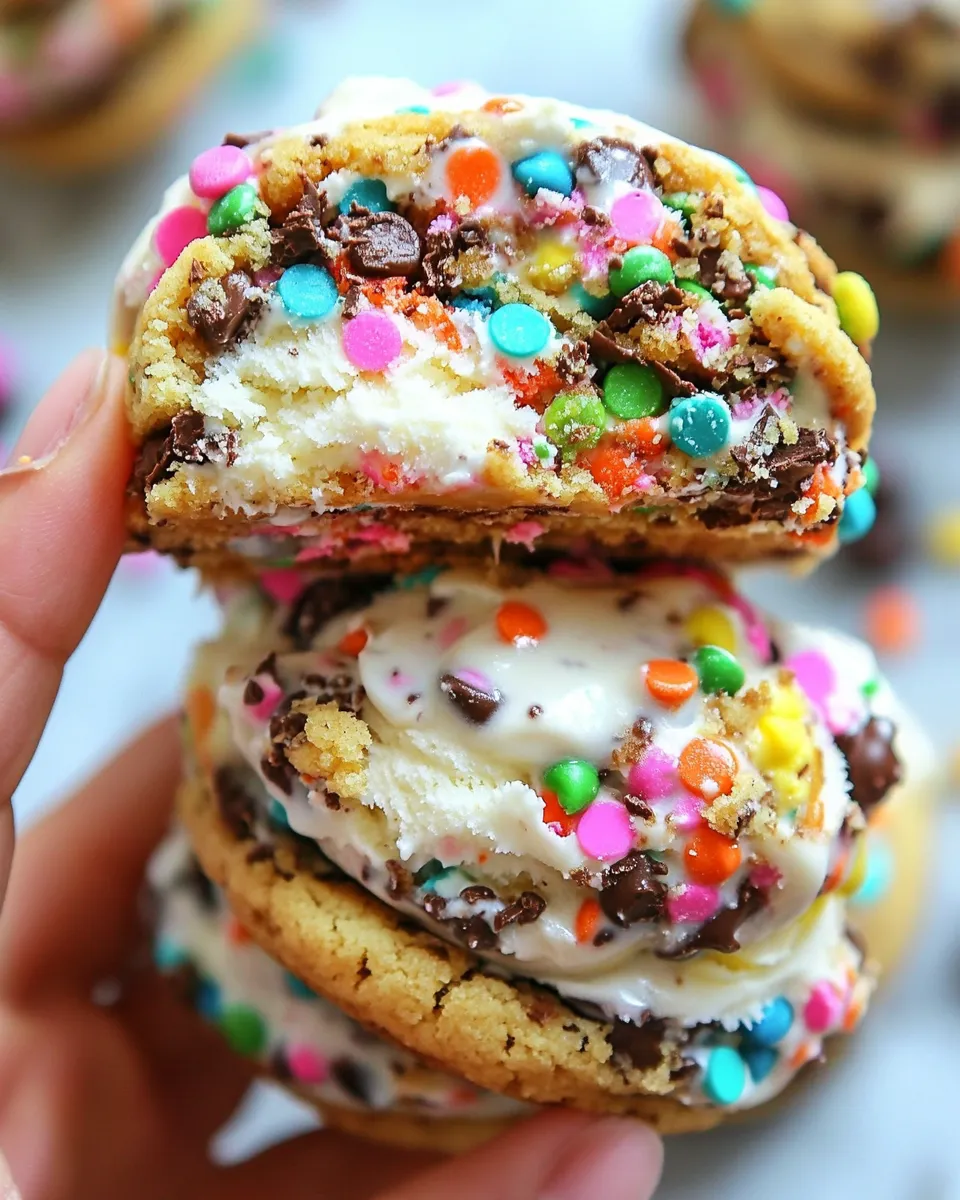 Classic Sprinkle Chocolate Chip Cookie Ice Cream Sandwiches image
