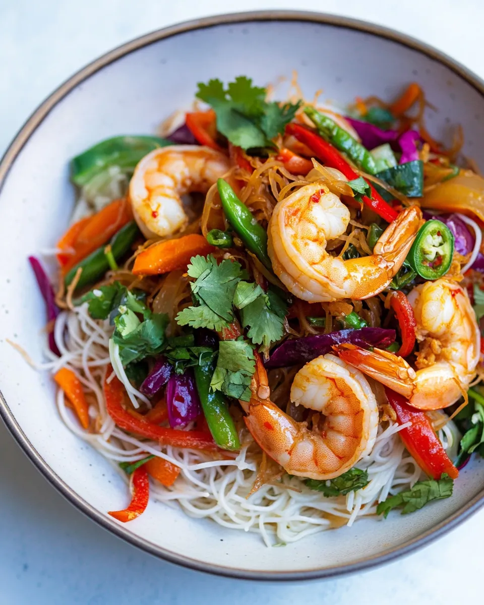 Easy Stir-Fry Shrimp & Veggies with Rice Noodles photo
