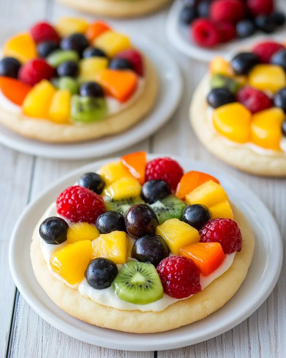 Delicious Sugar Cookie Fruit Pizzas (Chewy Version) shot