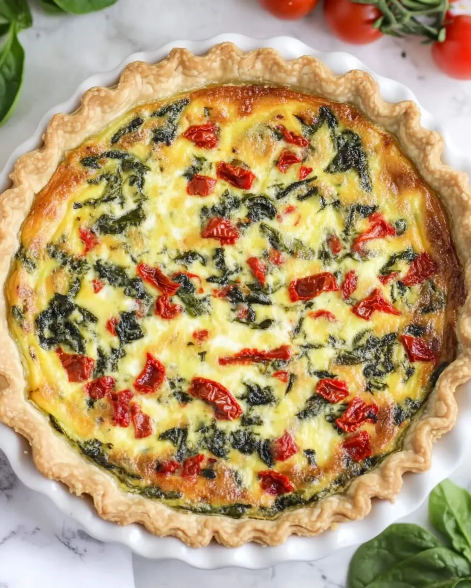 Easy Sun-dried Tomato and Spinach Quiche recipe photo