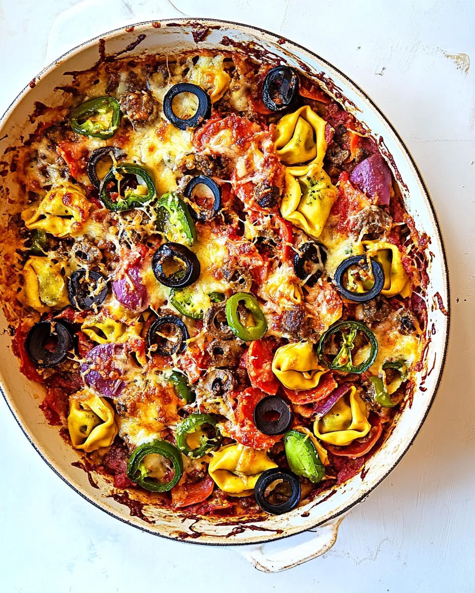 Easy Supreme Pizza Tortellini Bake recipe photo