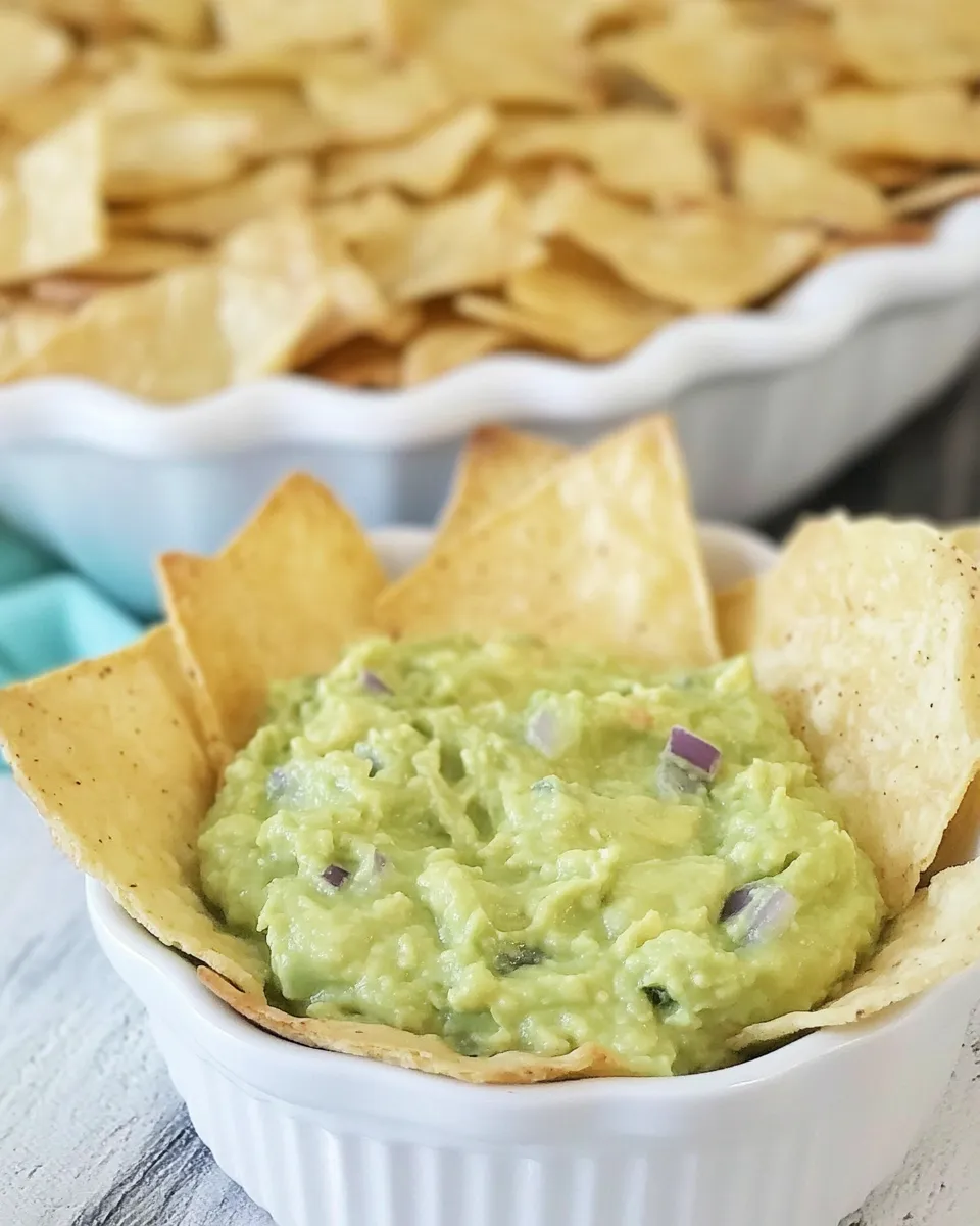 Easy Sweet Guacamole Dip with Pie Crust Tortilla Chips image