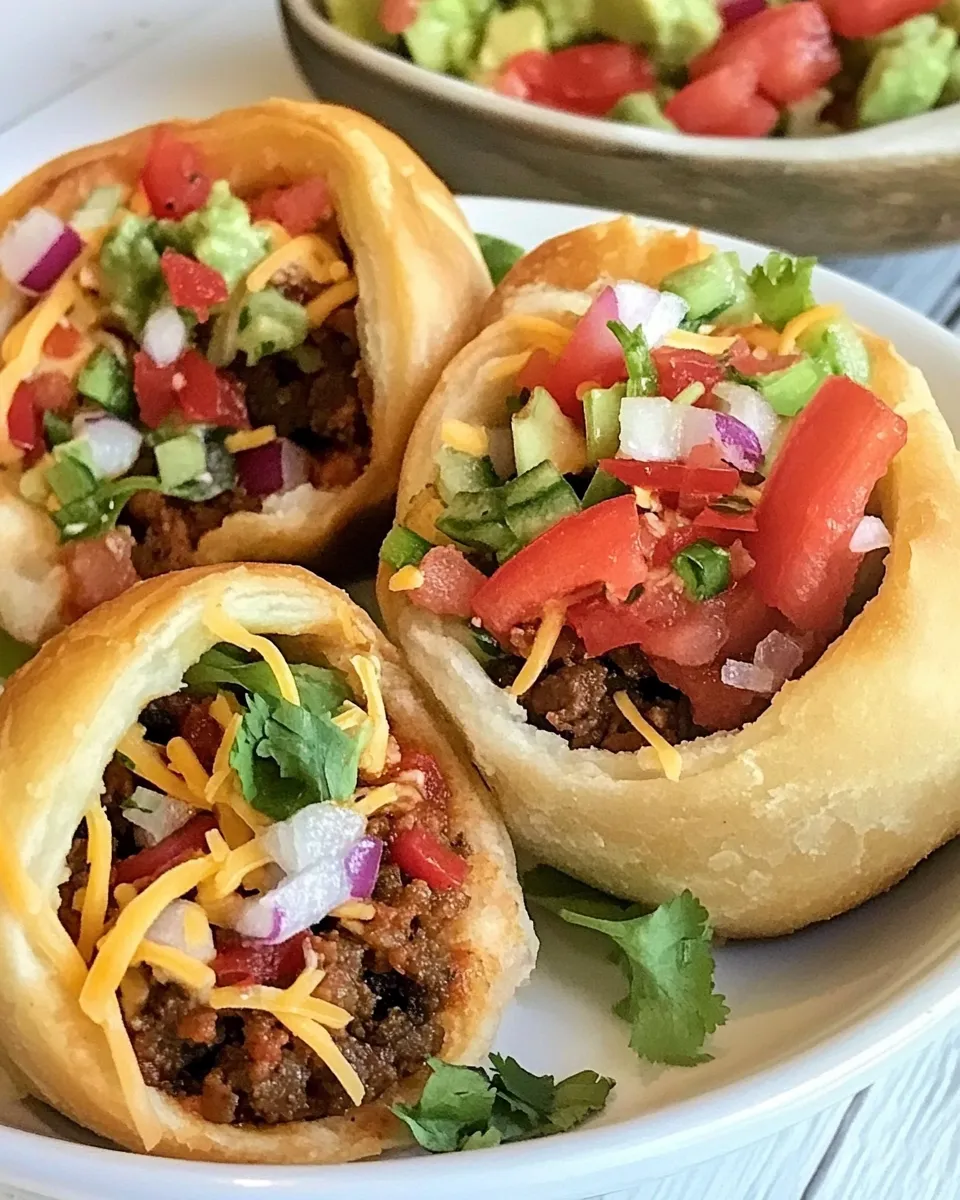 Easy Taco Pizza Rolls (Smoked or Oven-Baked) food shot