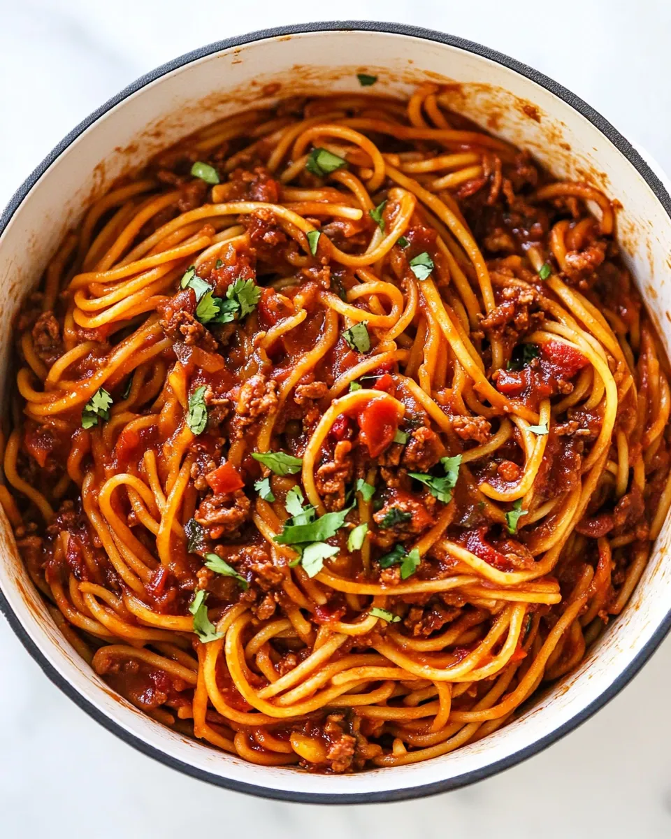 Homemade Taco Spaghetti (ONE POT!) image