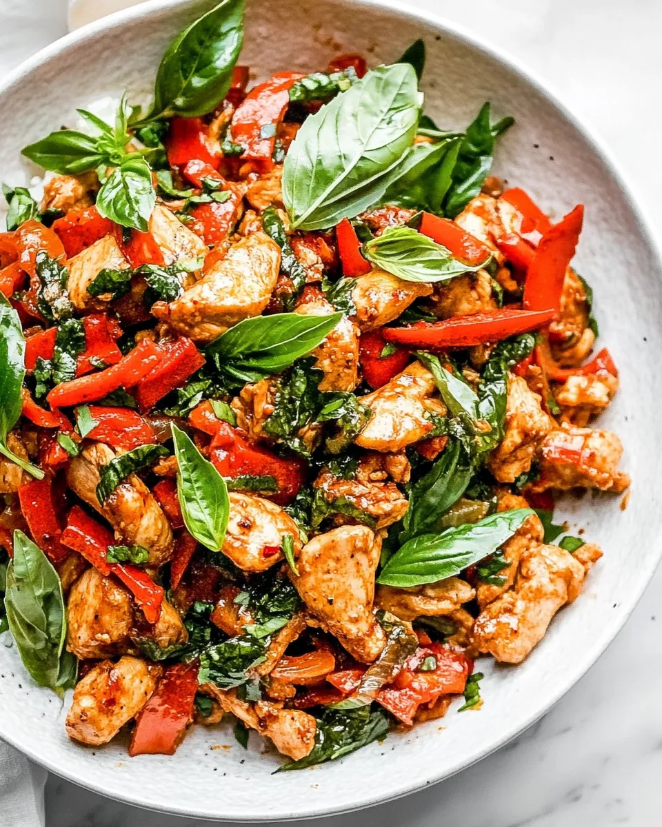 Easy Thai Basil Chicken dish photo