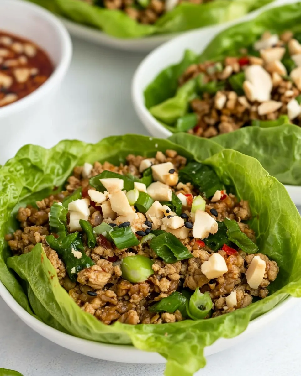 Healthy Thai Turkey Lettuce Wraps recipe photo