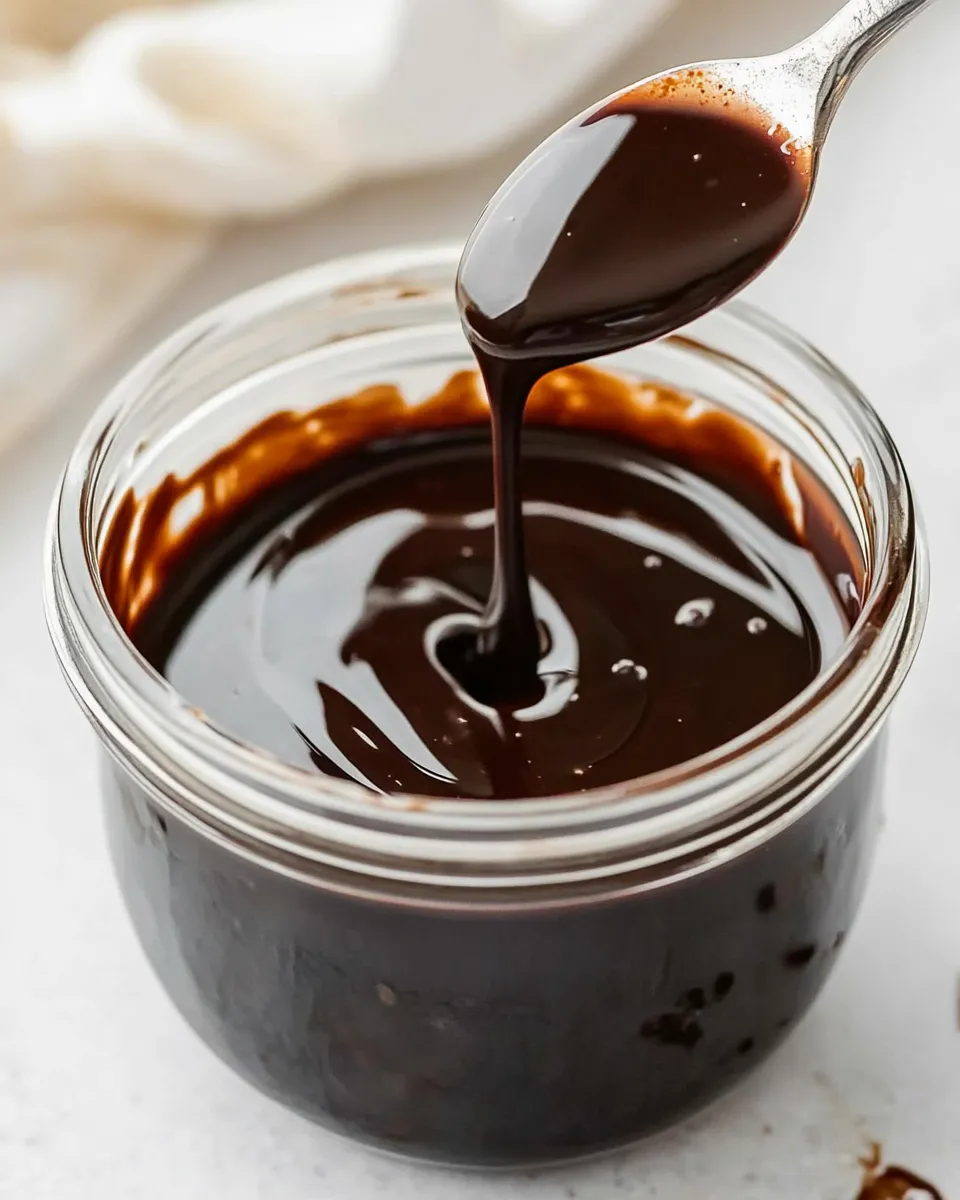 Classic Thick Homemade Chocolate Sauce shot